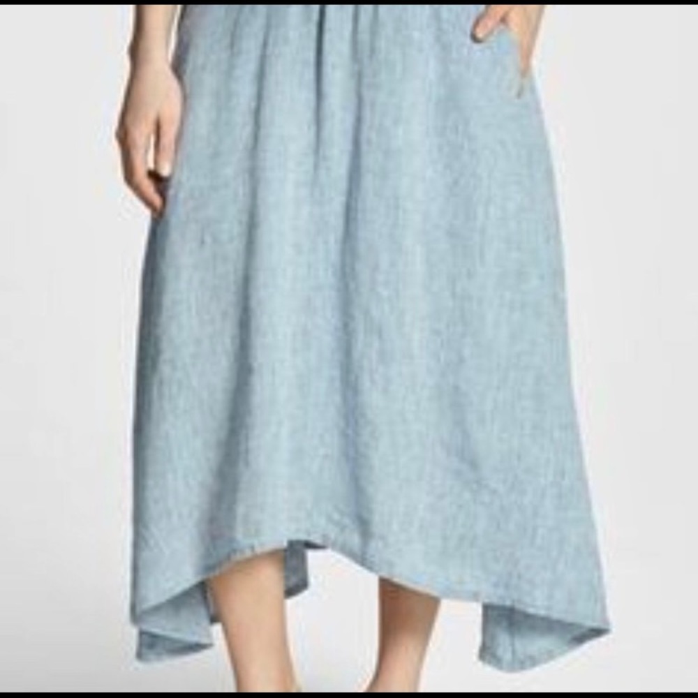 Gorgeous Elileen Fisher imported linen grey skirt medium  stretch